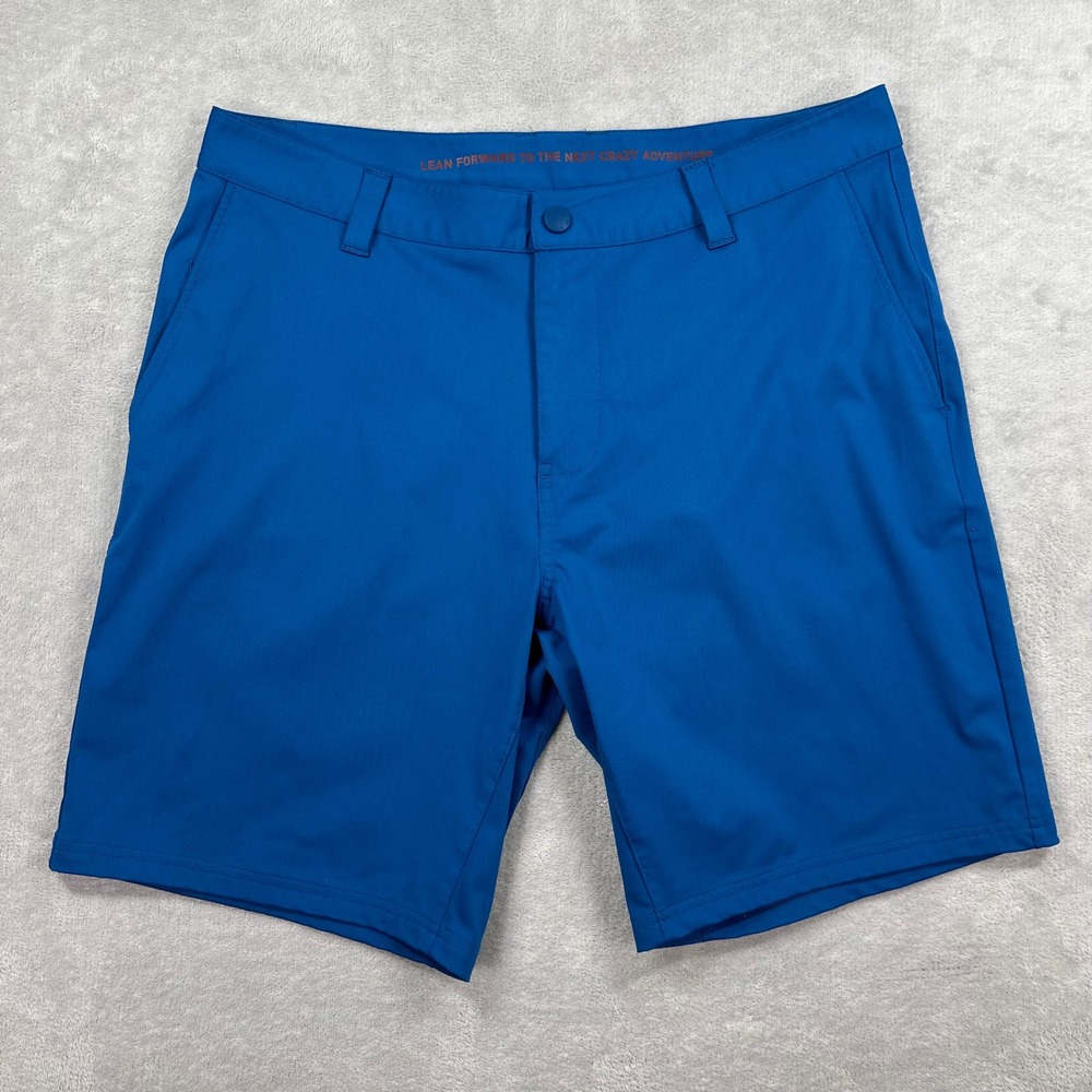 Rhone Commuter Shorts Mens 34 Blue Performance Stretch Flat Front Preppy Casual